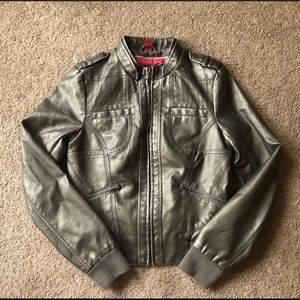 Gunmetal Faux leather jacket